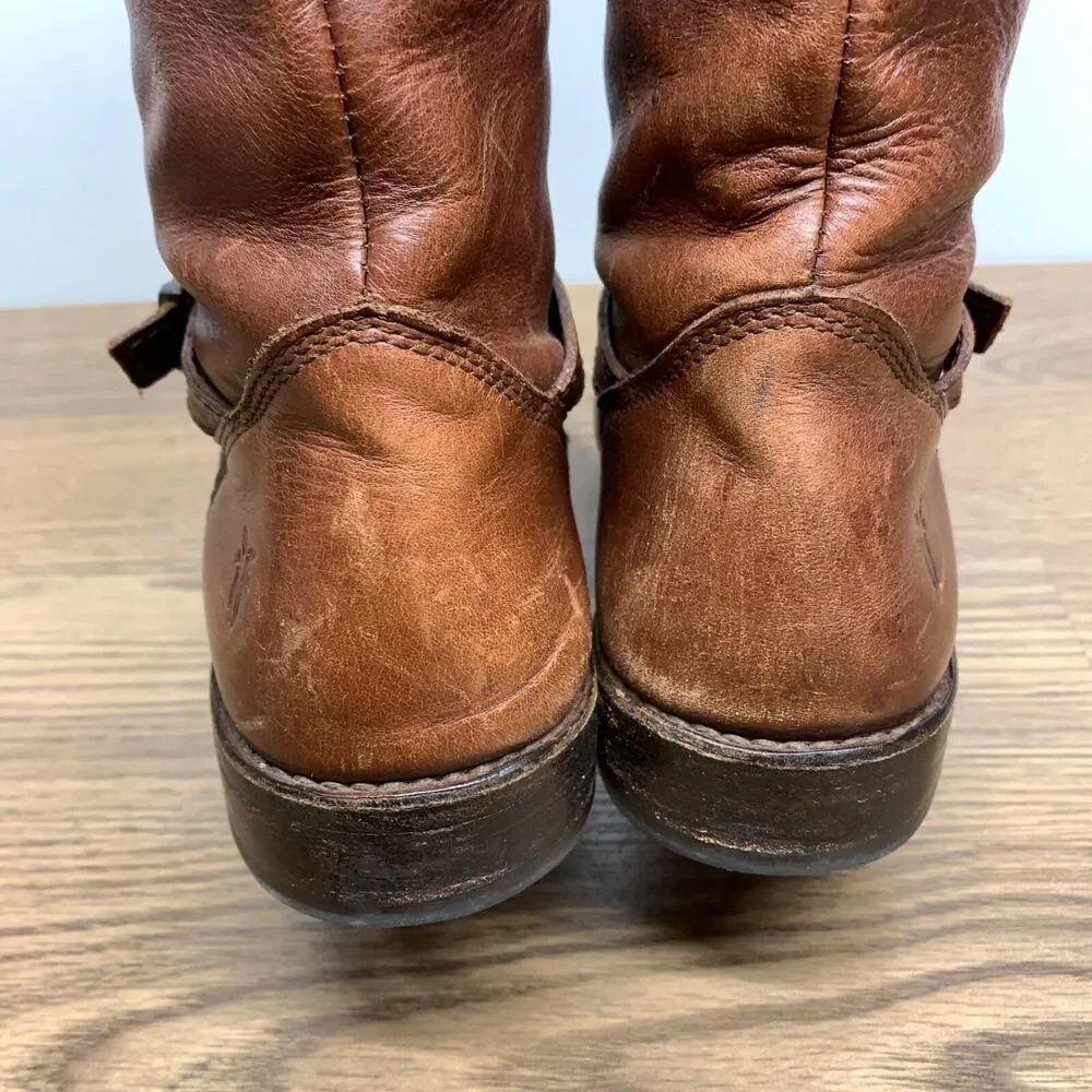 FRYE Shirley 77745 Brown Leather‎ Equestrian Riding Boots Women's 6.5B